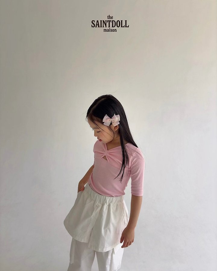 Saint Doll - Korean Children Fashion - #fashionkids - Ribbon 5-Sleeve Tee - 11