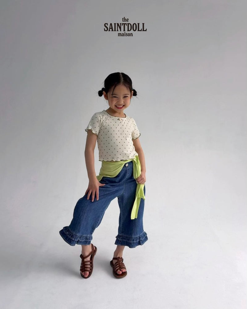 Saint Doll - Korean Children Fashion - #kidsshorts - Dot Square Tee - 8