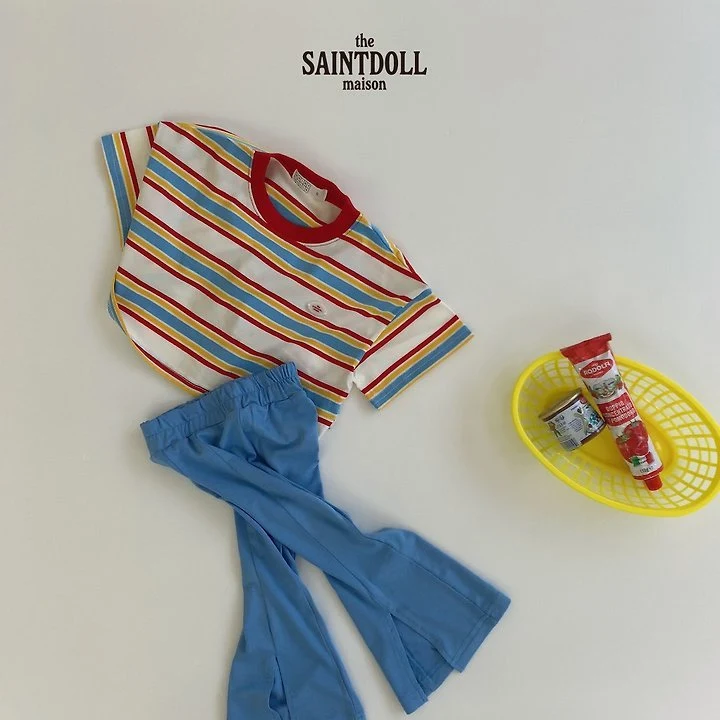 Saint Doll - Korean Children Fashion - #fashionkids - Color Block Crop Tee - 4