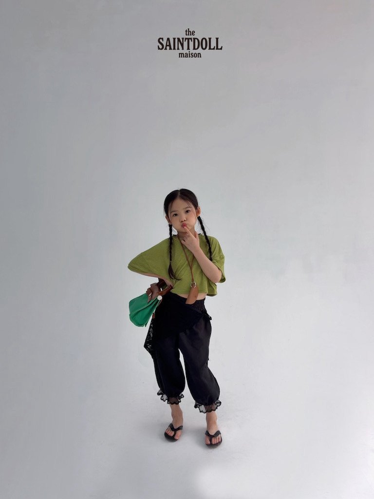Saint Doll - Korean Children Fashion - #kidsshorts - Linen Crop Tee - 8