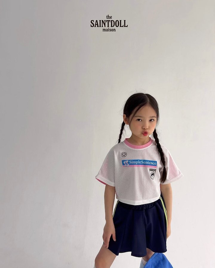 Saint Doll - Korean Children Fashion - #kidsshorts - Mesh Crop Tee - 6