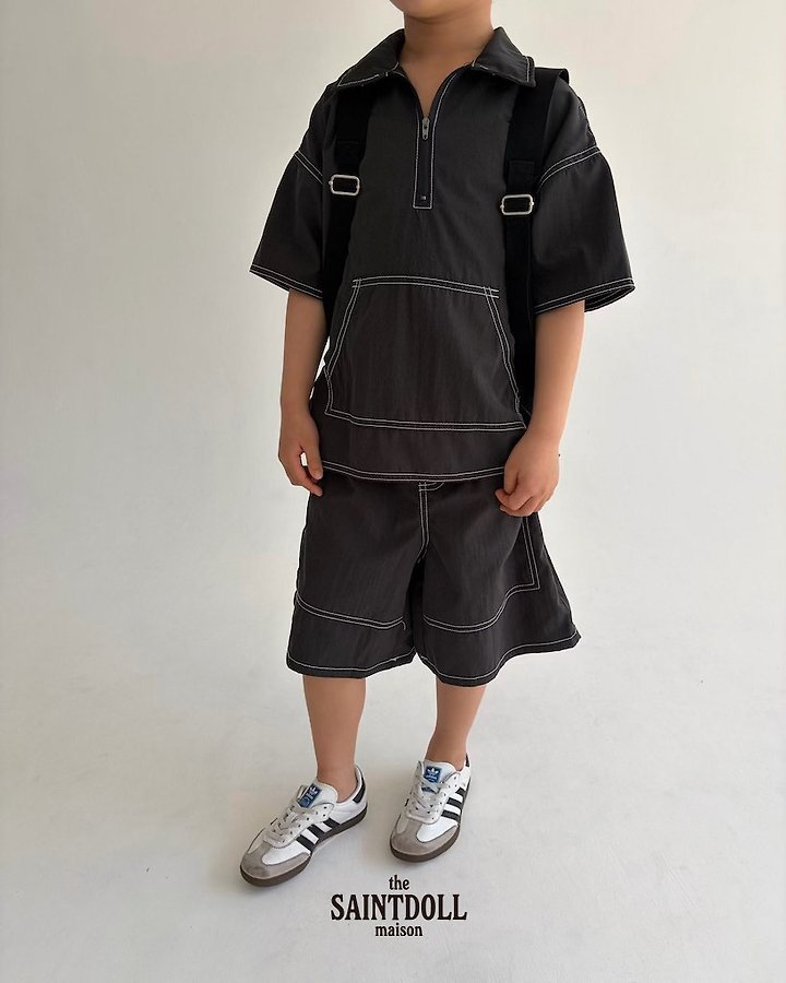 Saint Doll - Korean Children Fashion - #kidsstore - Stitch Bermuda Pants - 12
