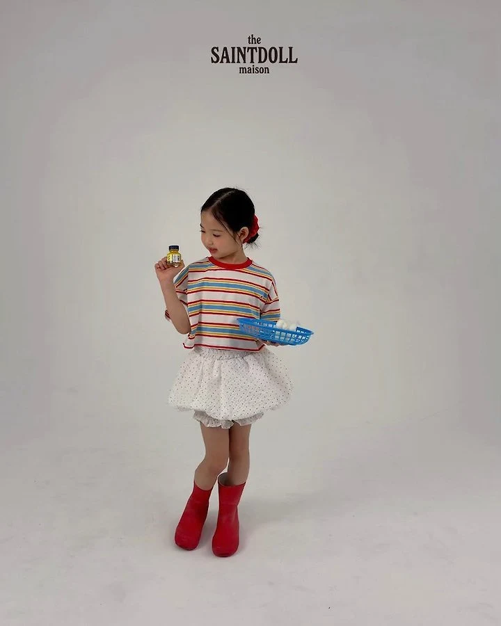 Saint Doll - Korean Children Fashion - #kidzfashiontrend - Color Block Crop Tee - 6