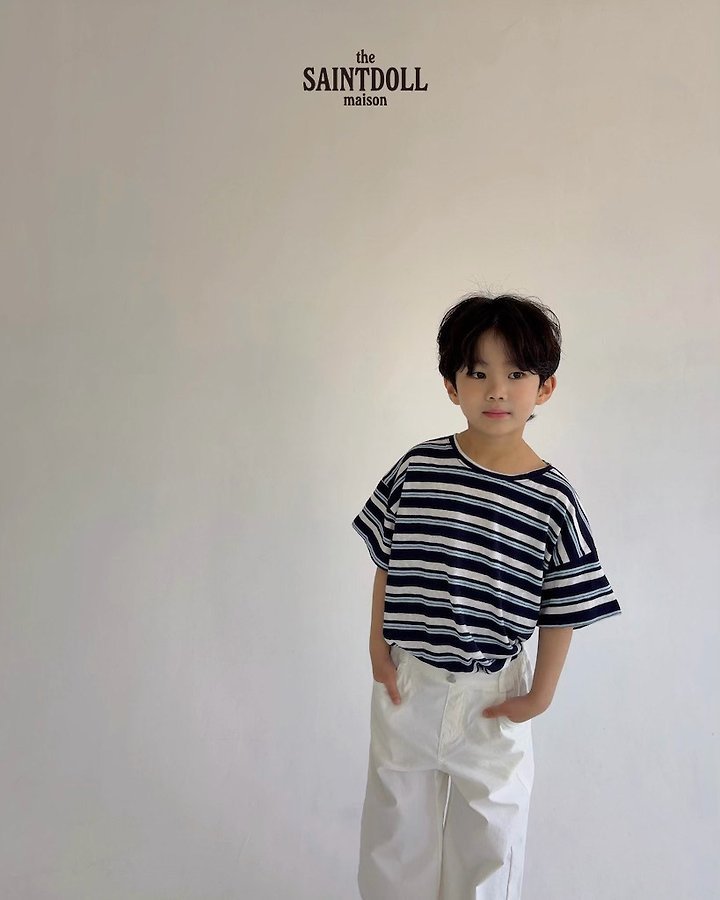 Saint Doll - Korean Children Fashion - #kidzfashiontrend - Cool Striped Tee - 9