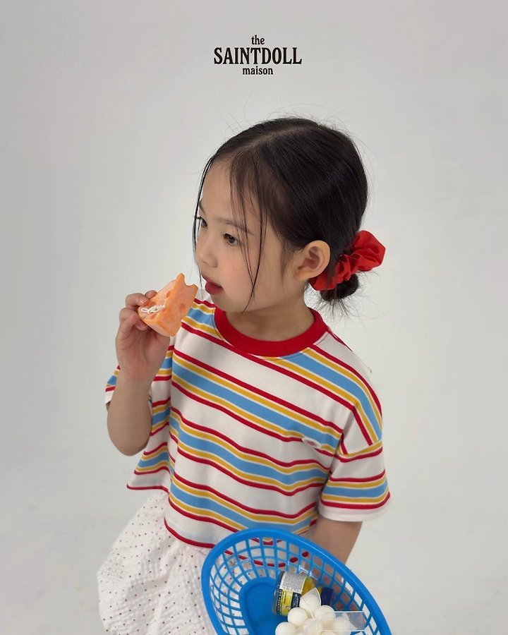 Saint Doll - Korean Children Fashion - #littlefashionista - Color Block Crop Tee - 8