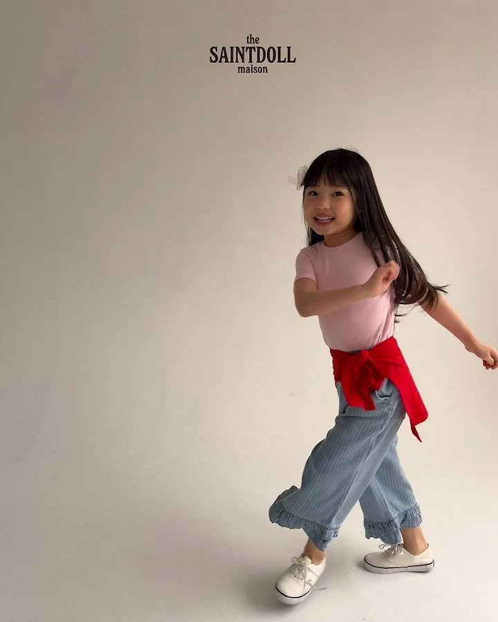 Saint Doll - Korean Children Fashion - #magicofchildhood - Petite Frill Denim Pants - 12