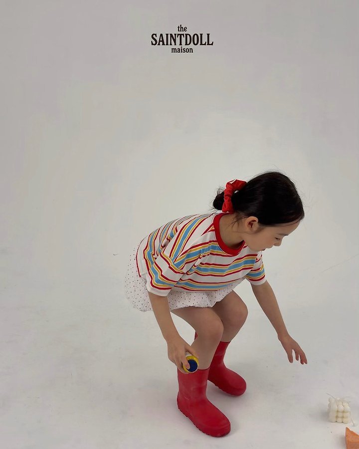 Saint Doll - Korean Children Fashion - #minifashionista - Color Block Crop Tee - 10