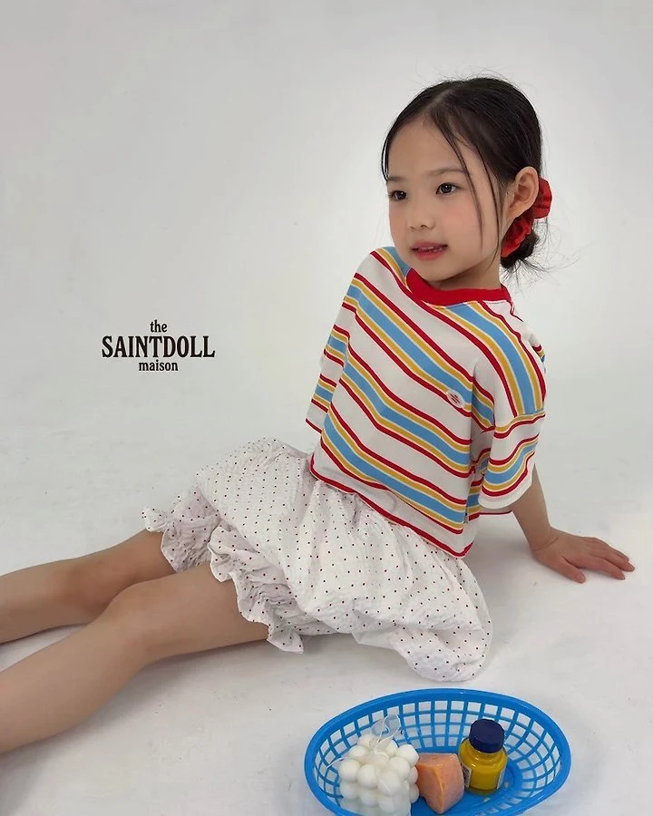 Saint Doll - Korean Children Fashion - #prettylittlegirls - Color Block Crop Tee - 11