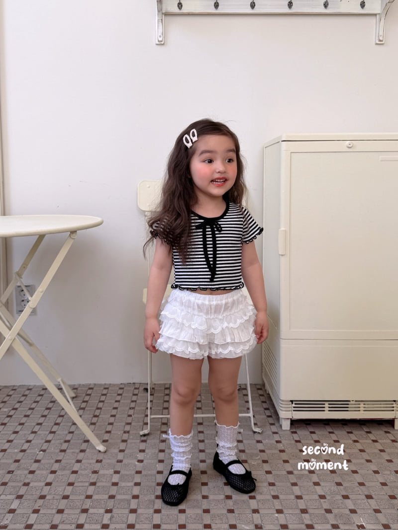 Second Moment - Korean Children Fashion - #Kfashion4kids - Stripe Ribbon Tee - 6