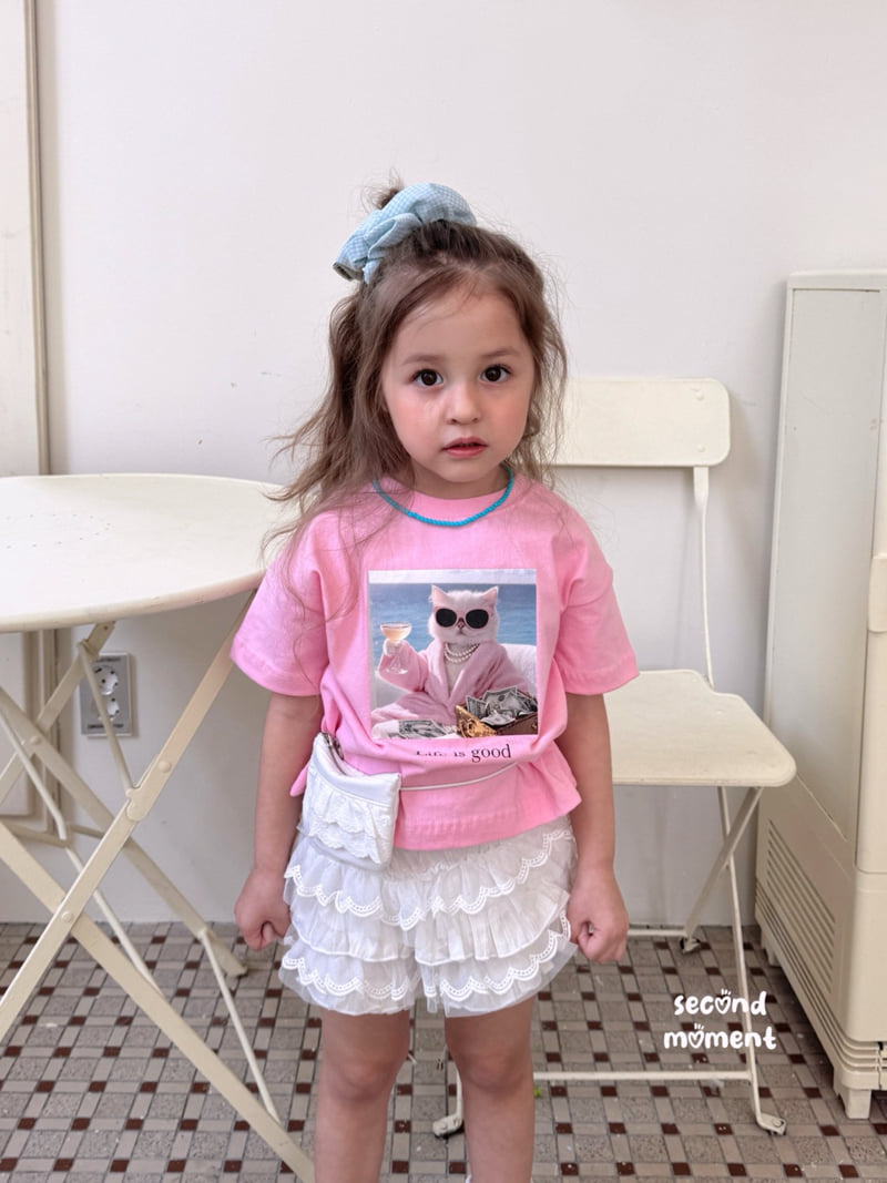 Second Moment - Korean Children Fashion - #Kfashion4kids - Champagne Cat Tee - 6