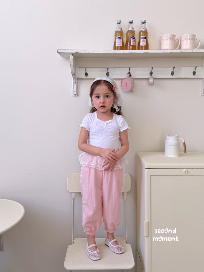 Second Moment - Korean Children Fashion - #kidzfashiontrend - Ribbon Eyelet Tee - 4