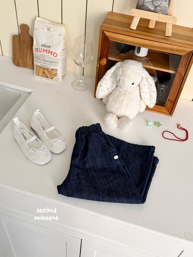 Second Moment - Korean Children Fashion - #childofig - Nut Wide Denim Pants - 3