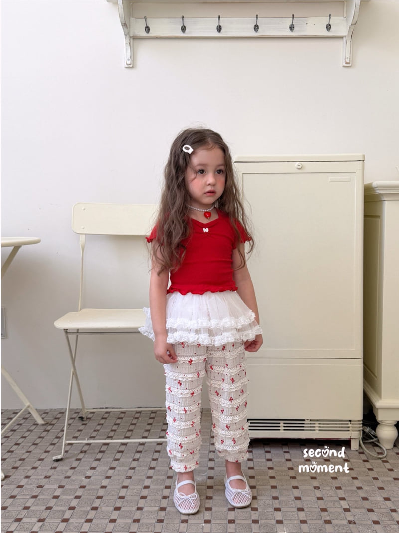 Second Moment - Korean Children Fashion - #childofig - Ribbon Eyelet Tee - 10