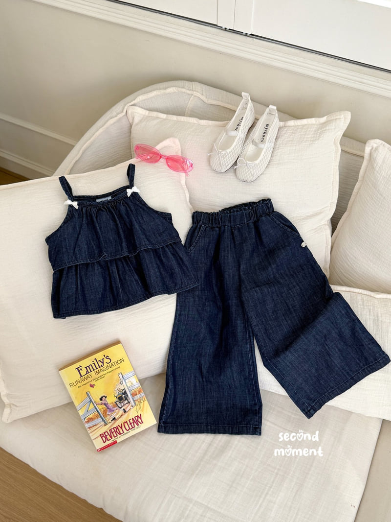 Second Moment - Korean Children Fashion - #childofig - Nut Wide Denim Pants - 4