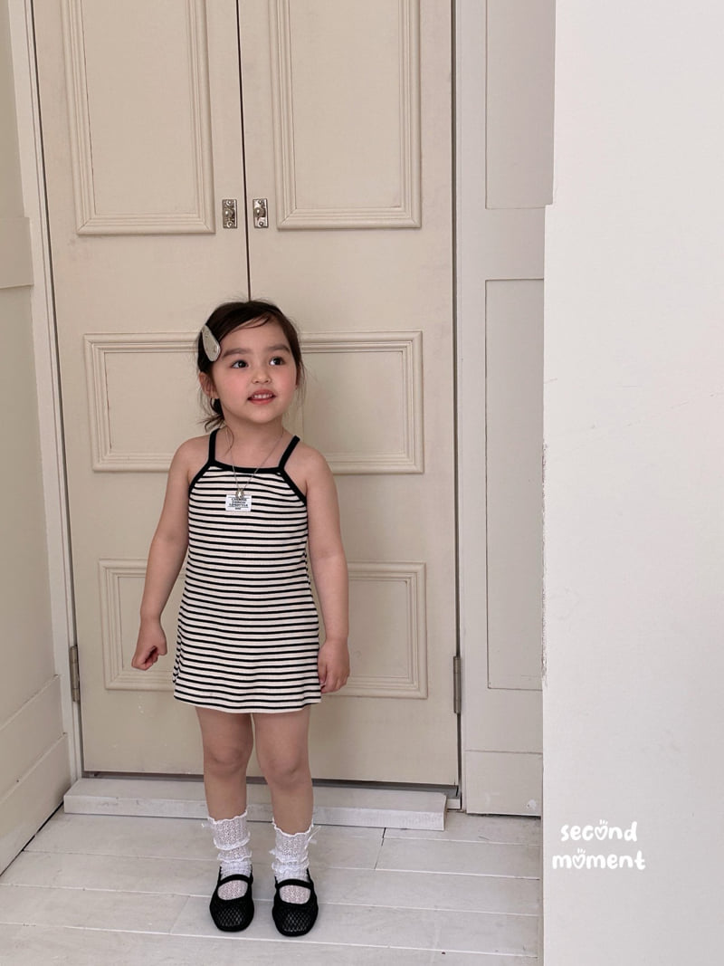 Second Moment - Korean Children Fashion - #childrensboutique - Label Stripe One-piece