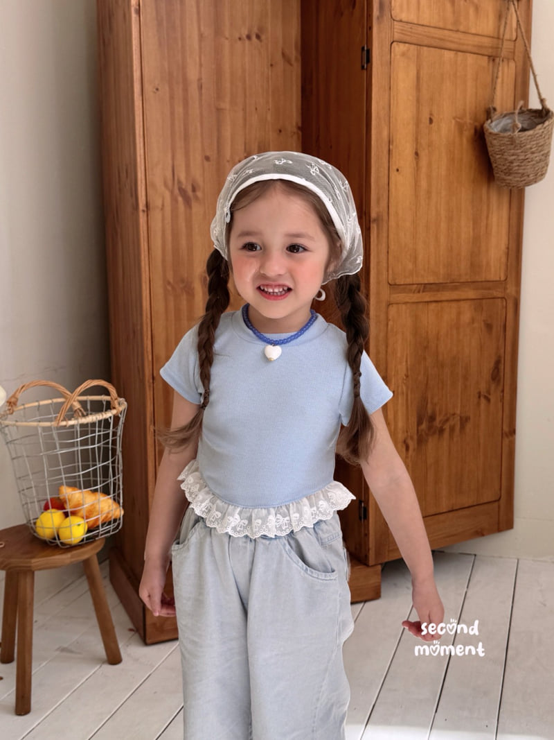 Second Moment - Korean Children Fashion - #childrensboutique - Coco Ribbon Lace Tee - 3