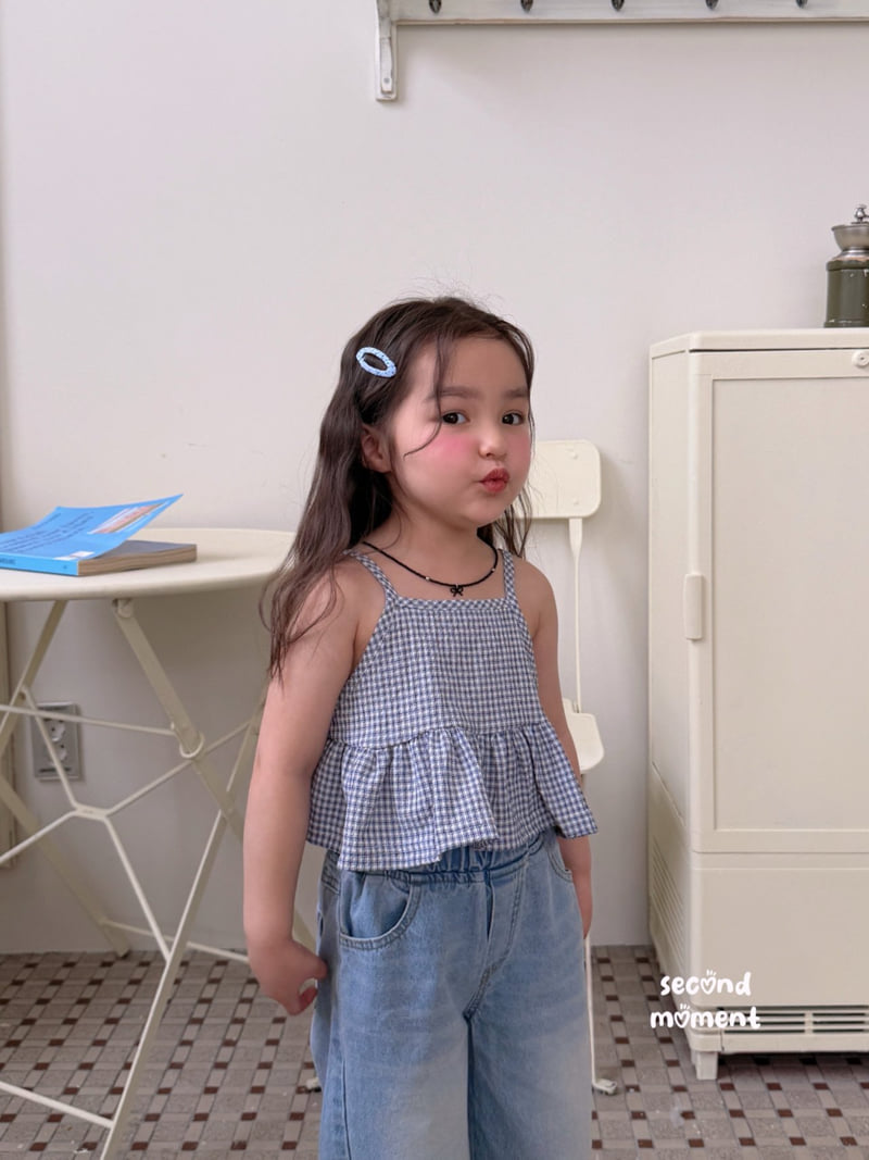 Second Moment - Korean Children Fashion - #designkidswear - Milky Check Frill Top - 12
