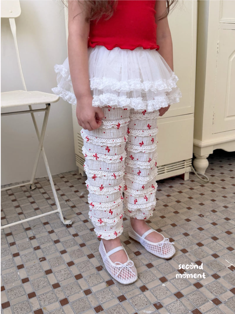 Second Moment - Korean Children Fashion - #designkidswear - Ribbon Eyelet Tee - 12
