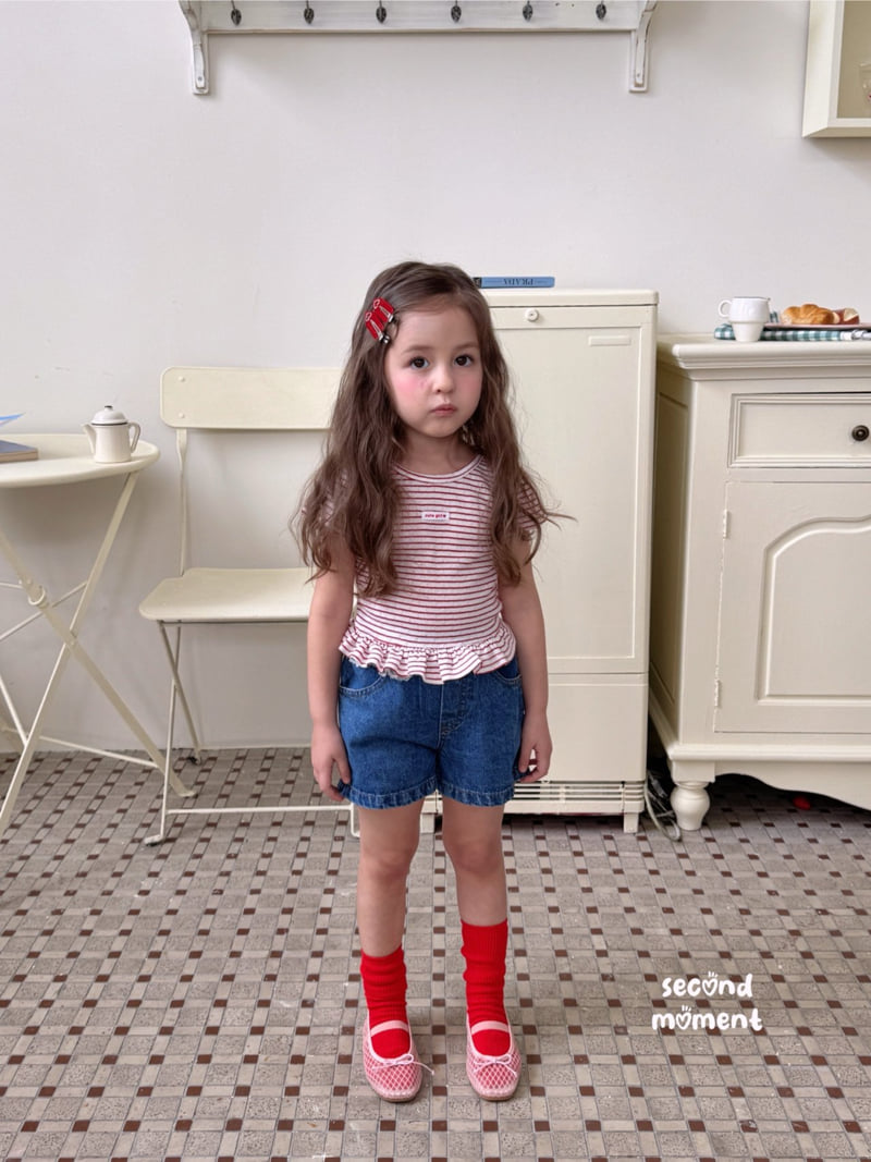 Second Moment - Korean Children Fashion - #discoveringself - Label Frill Tee - 12