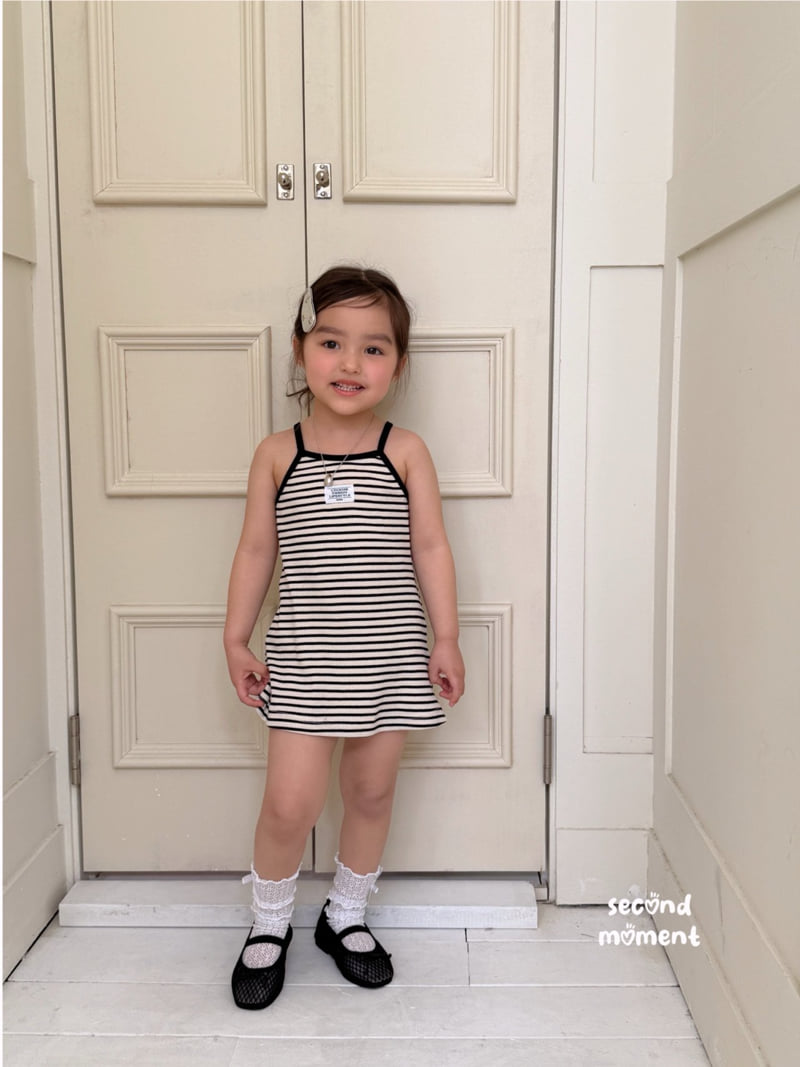 Second Moment - Korean Children Fashion - #discoveringself - Label Stripe One-piece - 4