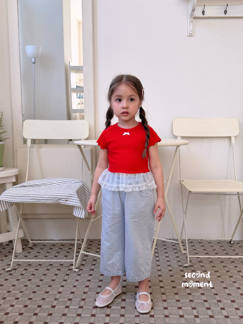 Second Moment - Korean Children Fashion - #fashionkids - Popo Ribbon Tee - 11
