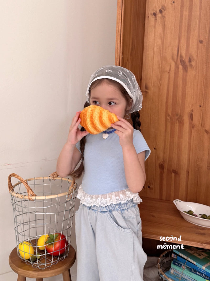 Second Moment - Korean Children Fashion - #fashionkids - Coco Ribbon Lace Tee - 6