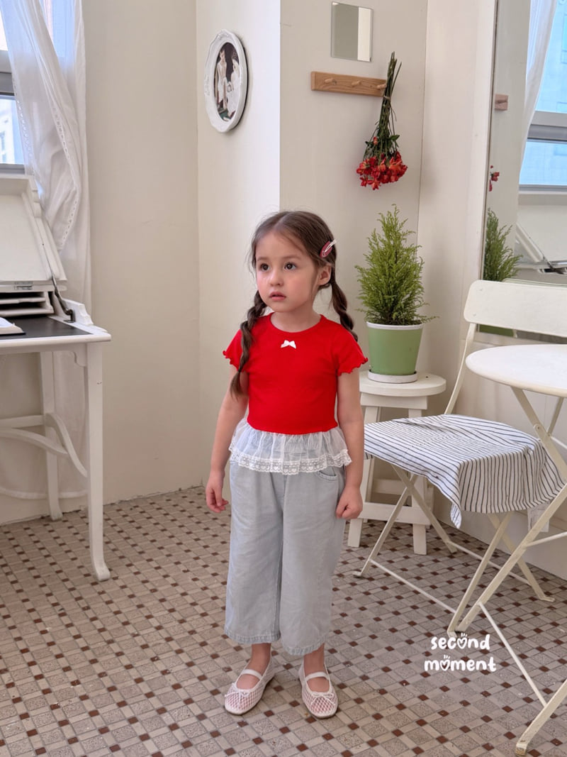 Second Moment - Korean Children Fashion - #kidsshorts - Popo Ribbon Tee - 12