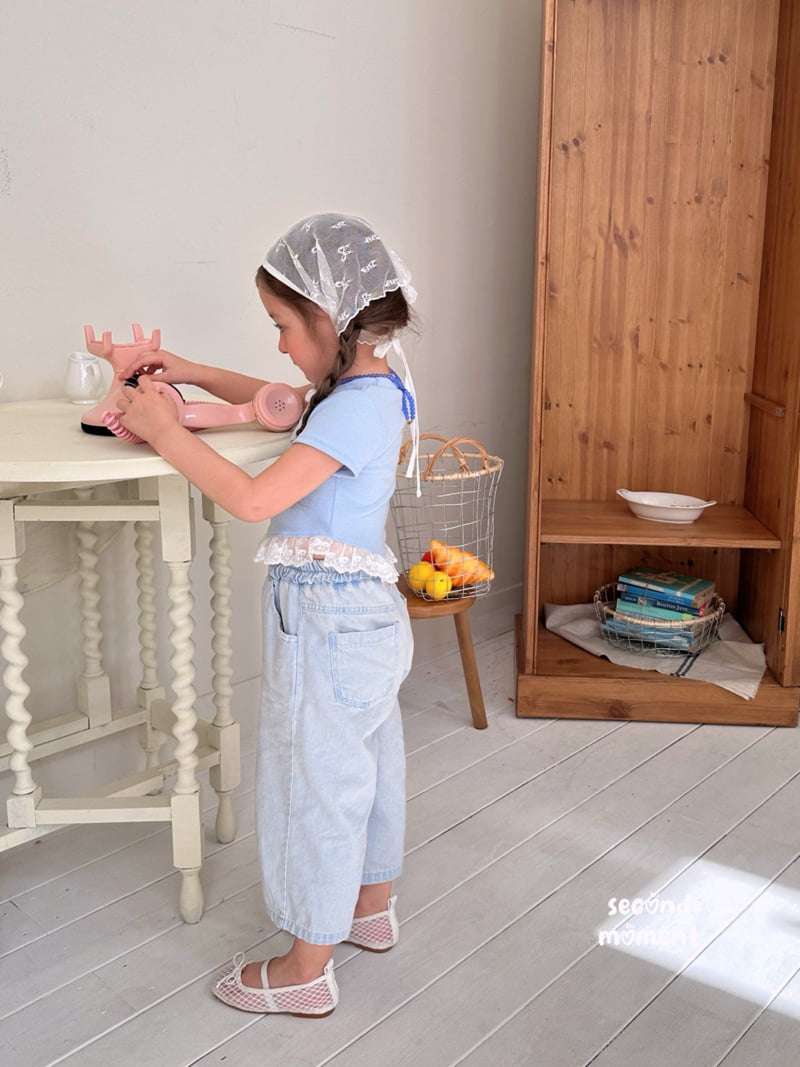 Second Moment - Korean Children Fashion - #kidsshorts - Coco Ribbon Lace Tee - 7