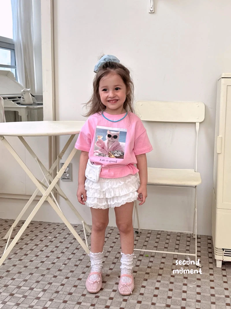 Second Moment - Korean Children Fashion - #kidsshorts - Champagne Cat Tee - 3
