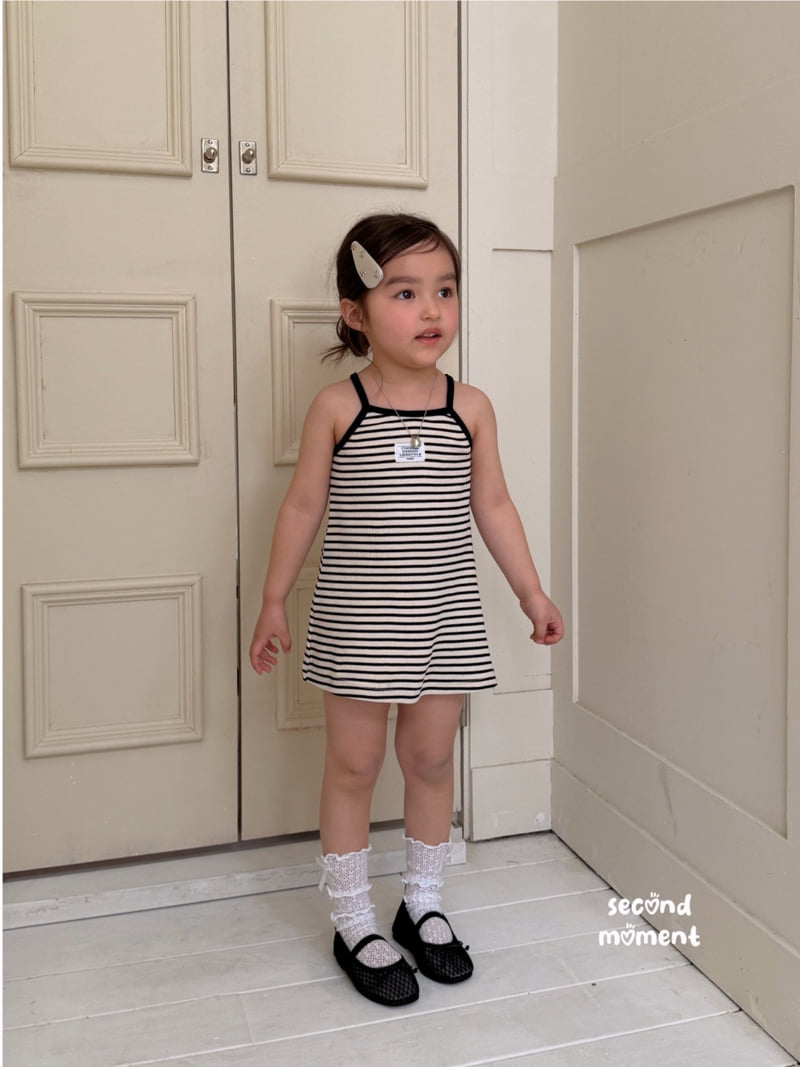 Second Moment - Korean Children Fashion - #kidsstore - Label Stripe One-piece - 6