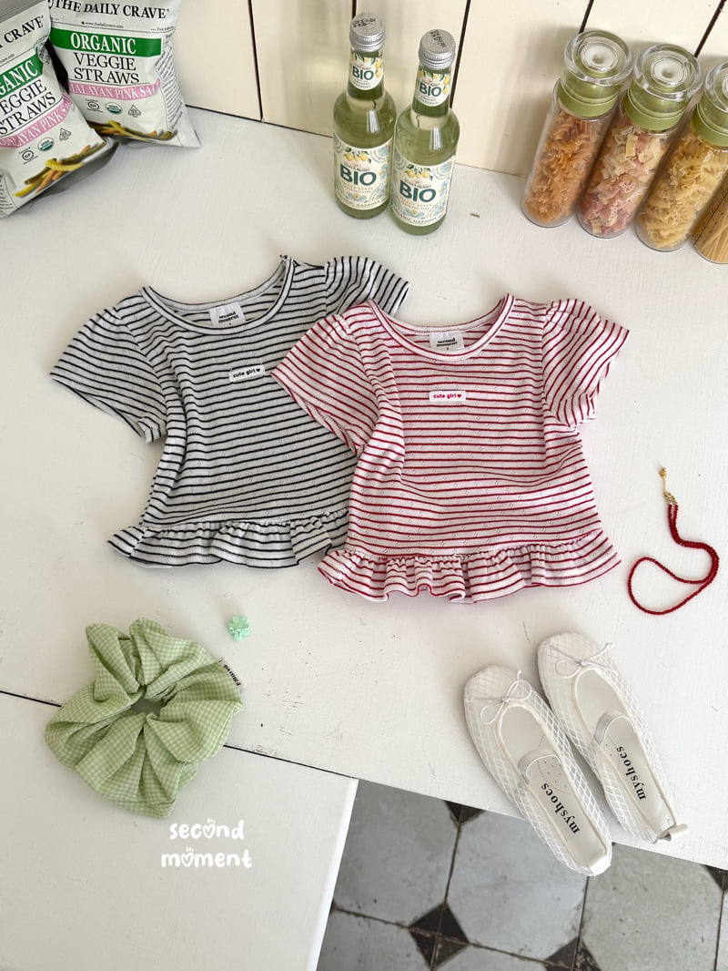 Second Moment - Korean Children Fashion - #kidsstore - Label Frill Tee