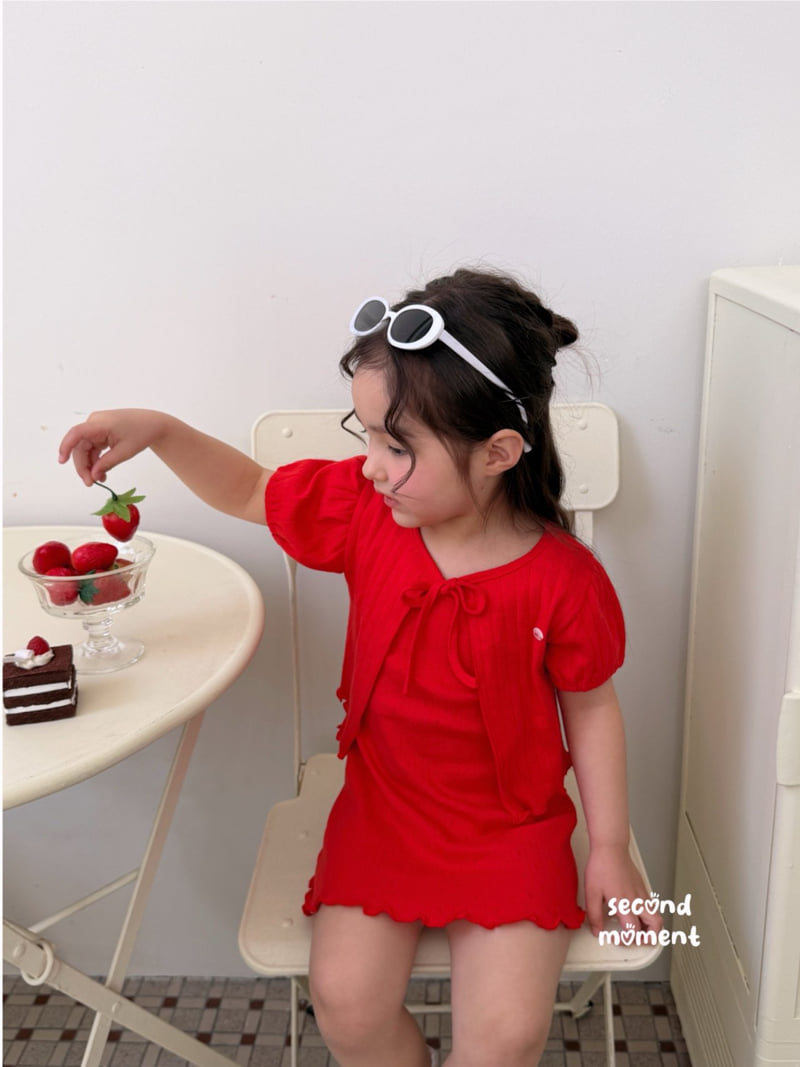 Second Moment - Korean Children Fashion - #kidsstore - Eyelet One-piece Set - 8