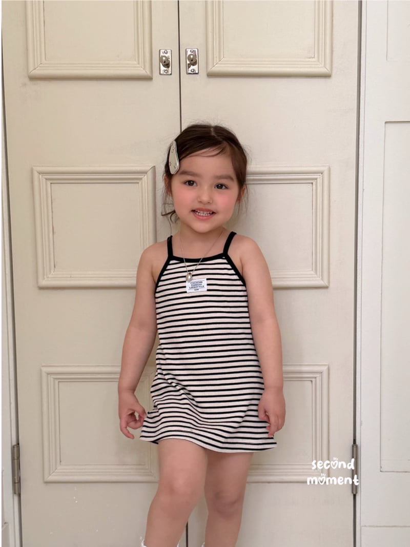 Second Moment - Korean Children Fashion - #kidzfashiontrend - Label Stripe One-piece - 7
