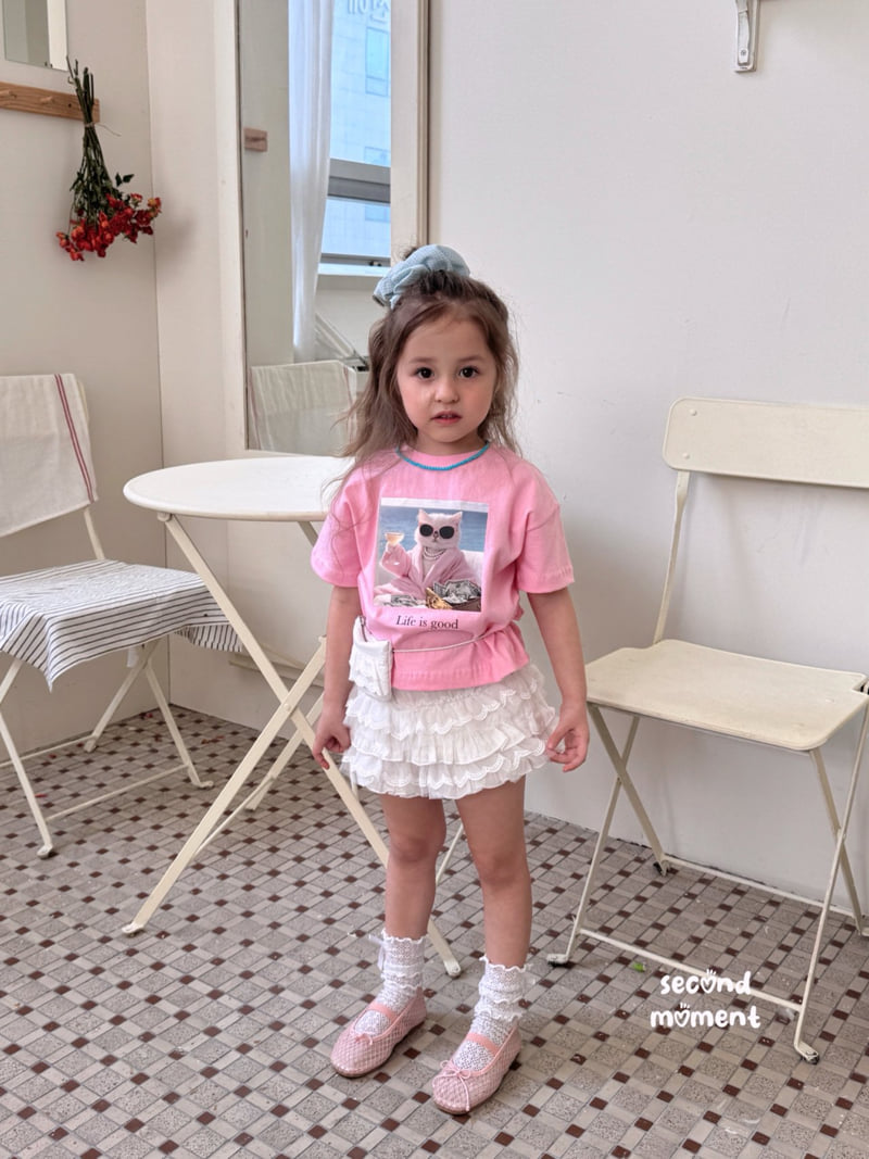 Second Moment - Korean Children Fashion - #kidzfashiontrend - Champagne Cat Tee - 5