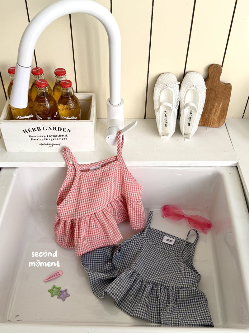 Second Moment - Korean Children Fashion - #kidzfashiontrend - Milky Check Frill Top