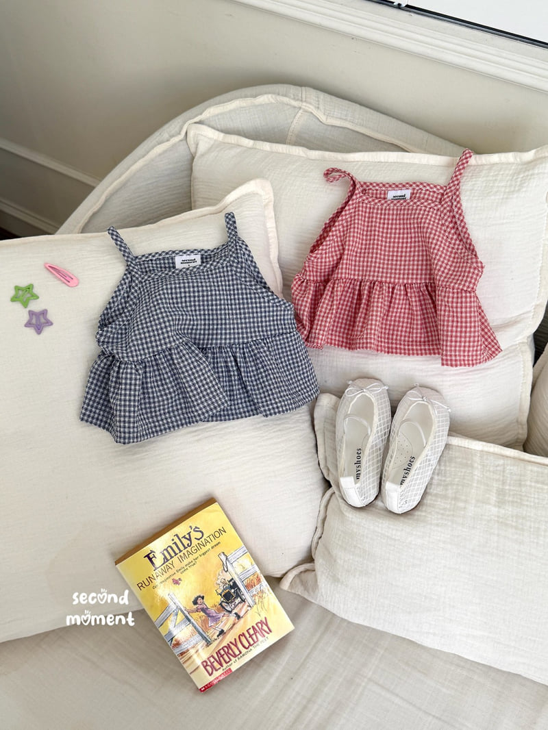 Second Moment - Korean Children Fashion - #littlefashionista - Milky Check Frill Top - 3