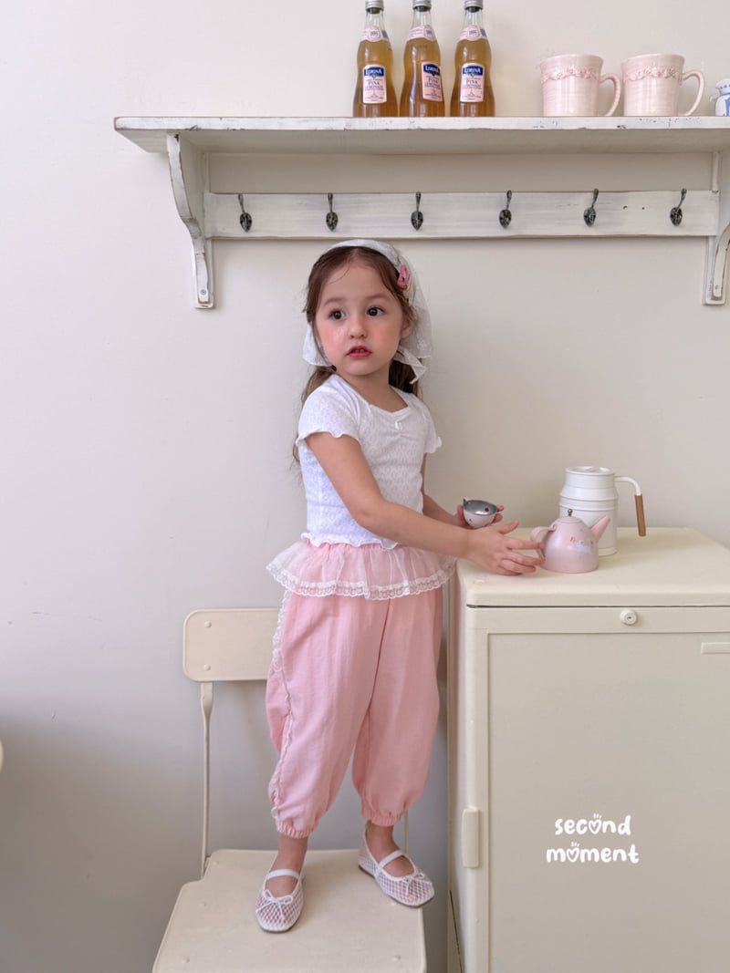 Second Moment - Korean Children Fashion - #littlefashionista - Ribbon Eyelet Tee - 5