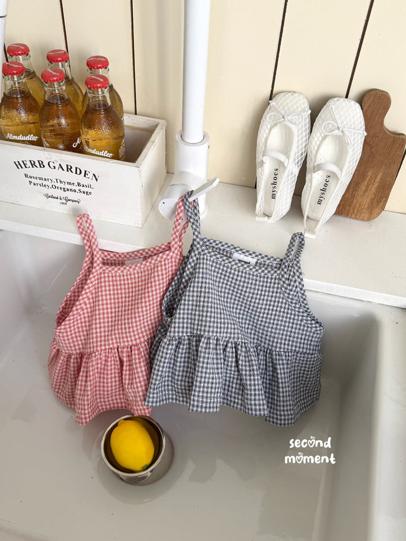 Second Moment - Korean Children Fashion - #littlefashionista - Milky Check Frill Top - 4