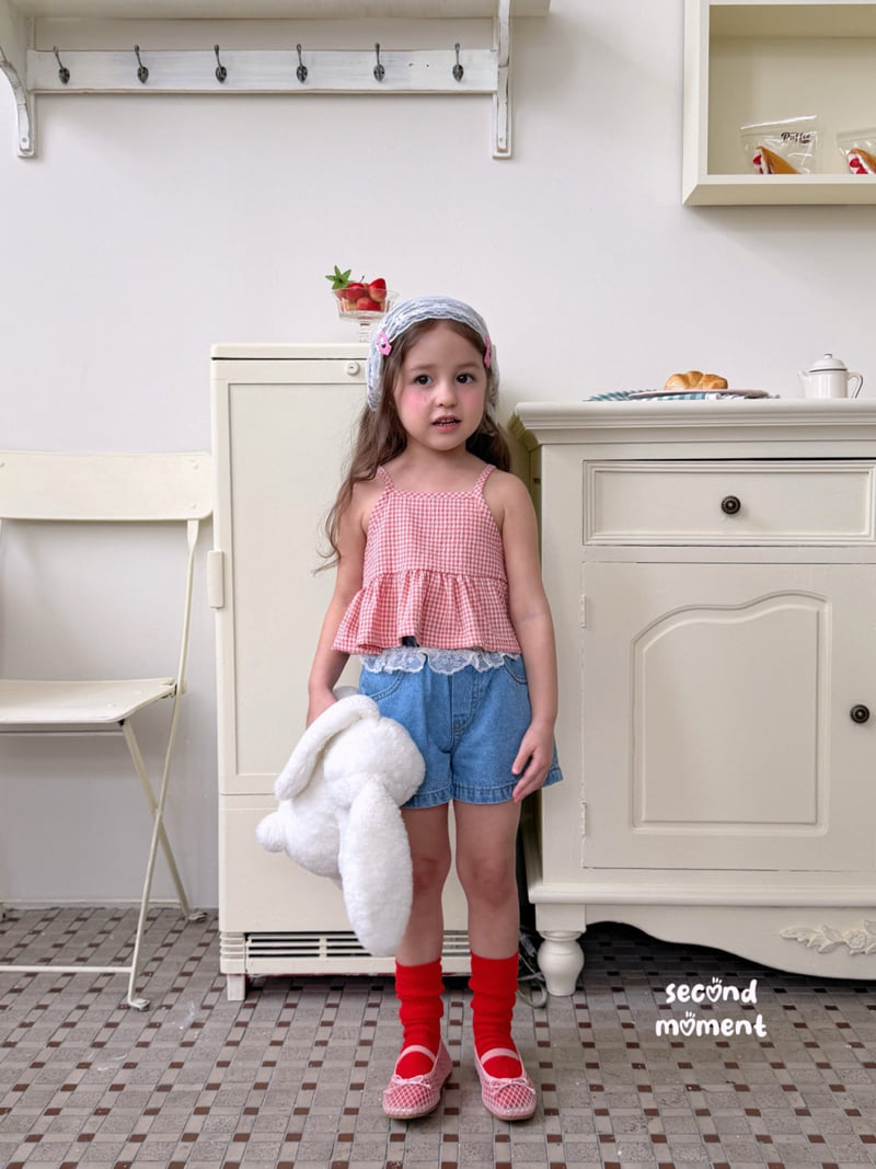 Second Moment - Korean Children Fashion - #todddlerfashion - Milky Check Frill Top - 7