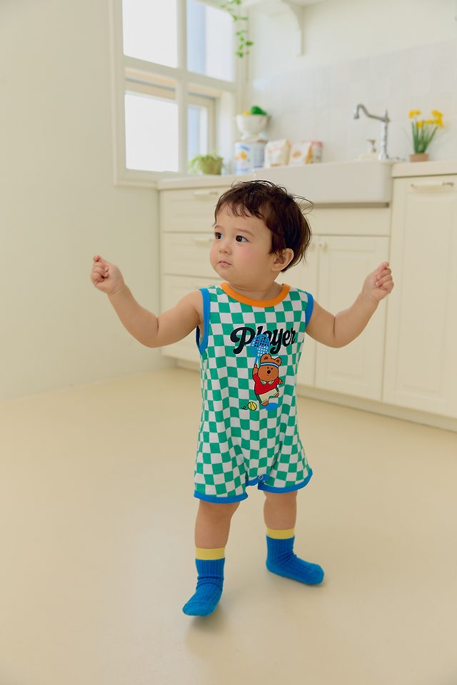 Sera - Korean Baby Fashion - #babyboutique - (Bebe) Player Print Suit - 5