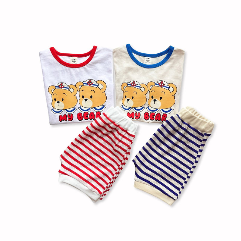 Sera - Korean Baby Fashion - #babyboutique - (Bebe) Twin Bear Set - 11
