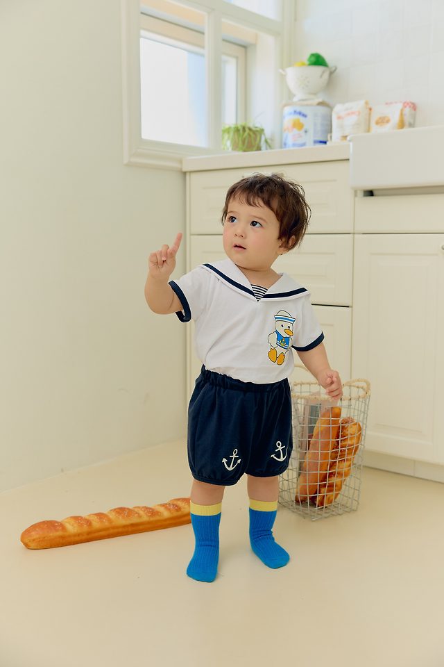 Sera - Korean Baby Fashion - #babyboutique - (Bebe) Sailor Pants Set - 10