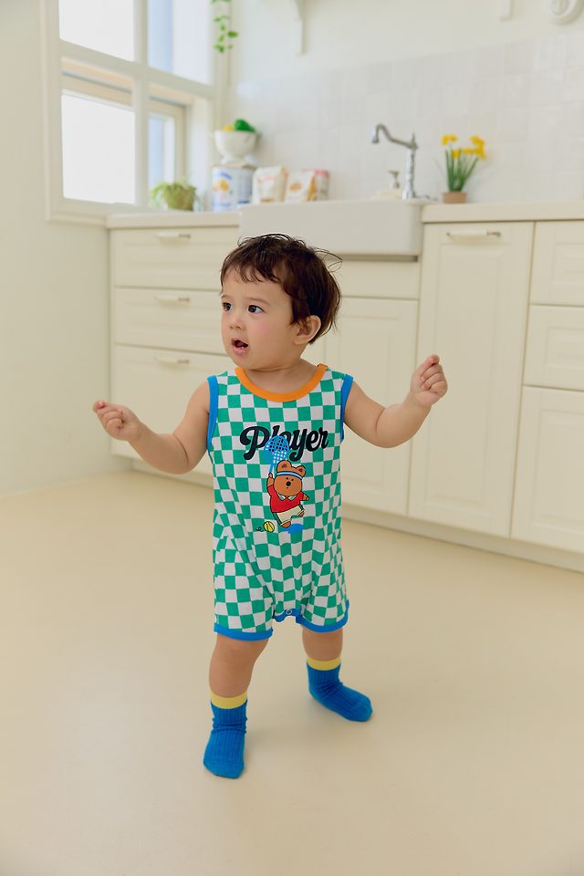 Sera - Korean Baby Fashion - #babyboutiqueclothing - (Bebe) Player Print Suit - 6
