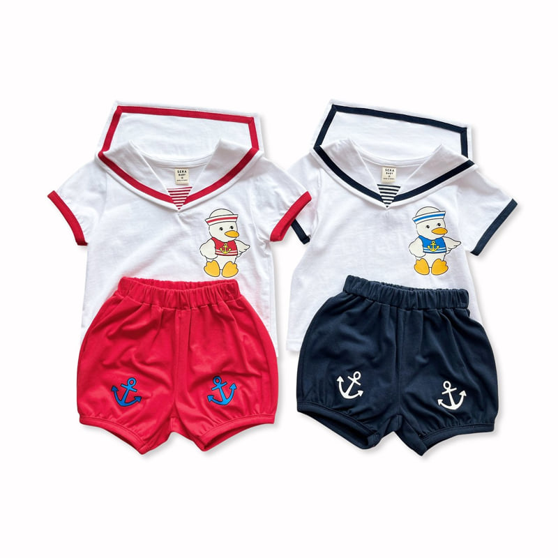 Sera - Korean Baby Fashion - #babyboutiqueclothing - (Bebe) Sailor Pants Set - 11