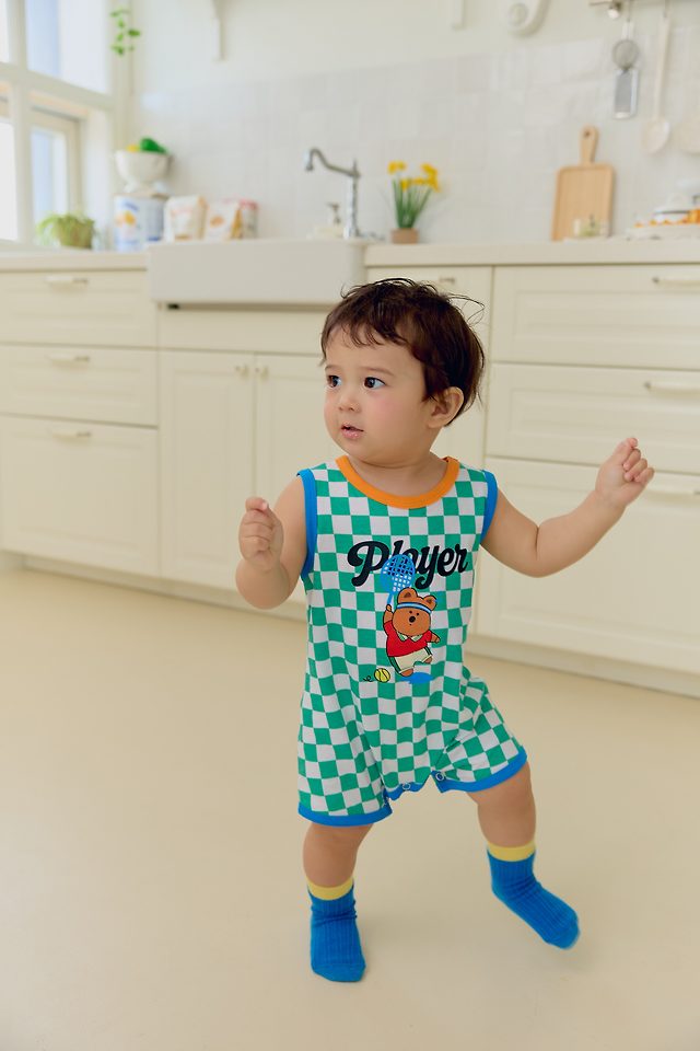 Sera - Korean Baby Fashion - #babyclothing - (Bebe) Player Print Suit - 7