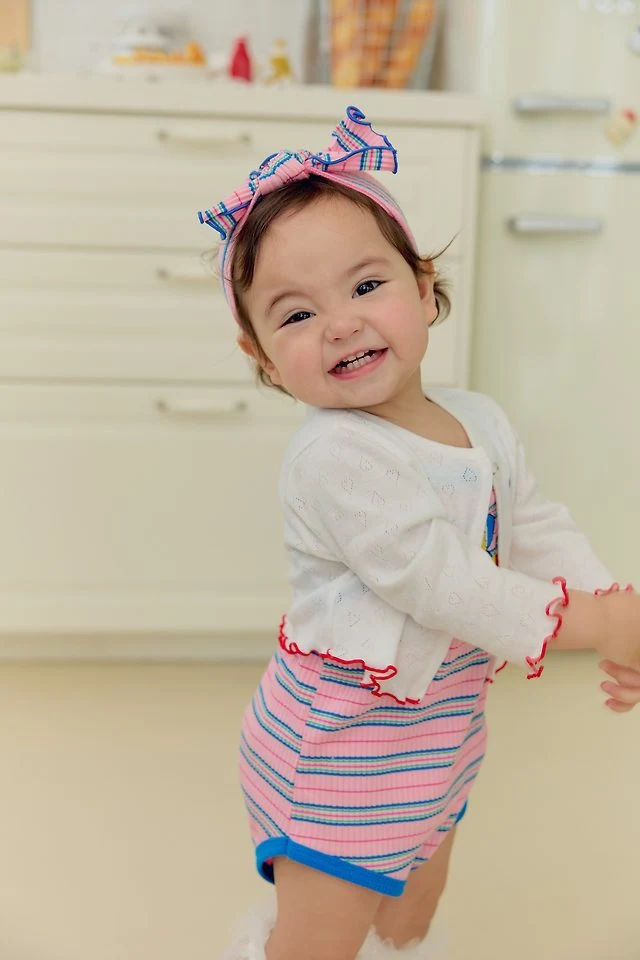 Sera - Korean Baby Fashion - #babyfashion - (Bebe) (Hairband Set) Cherry Strap Sleeveless Suit - 7