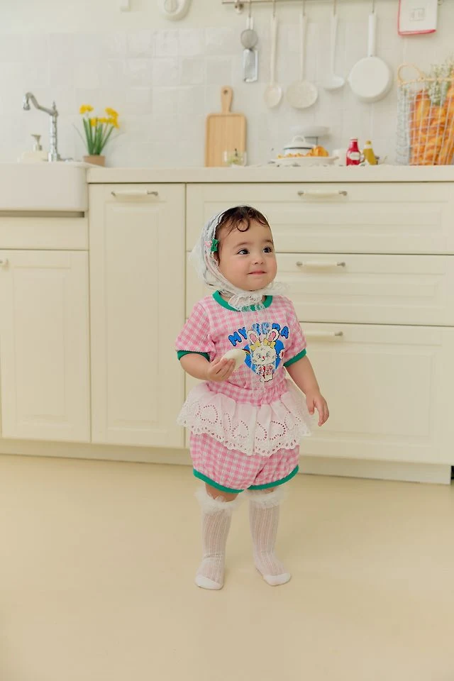Sera - Korean Baby Fashion - #babyfashion - (Bebe) Check Rainbow Set - 3