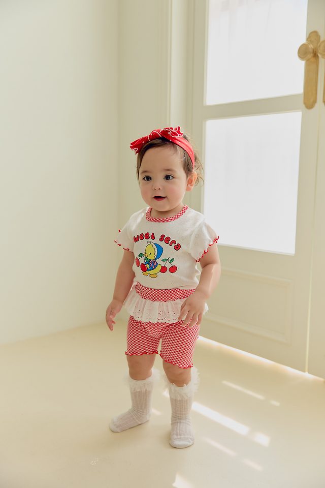 Sera - Korean Baby Fashion - #babyfashion - (Bebe) Chick Check Pants Set