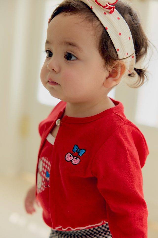Sera - Korean Baby Fashion - #babyfashion - (Bebe) Heart Jacquard Strap Sleeveless - 11