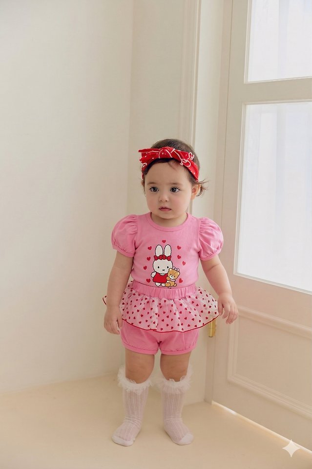 Sera - Korean Baby Fashion - #babyfever - (Bebe) Heart Pop Set - 4